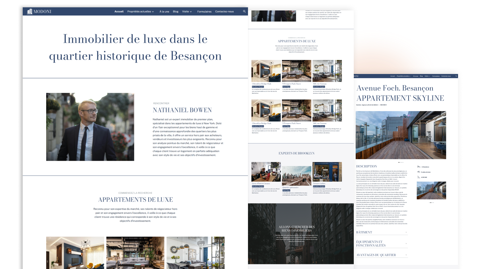 Site vitrine agence immobilier de luxe version mobile - Sur Google Sites conception SupremUp